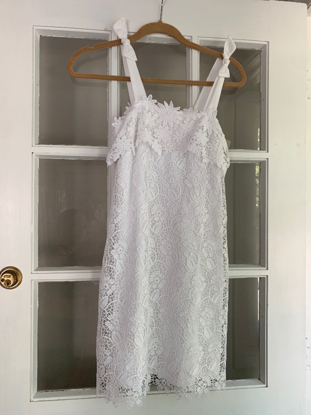 NWT Zara Girls eyelet white dress, size  13-14